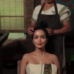 Ayurvedic therapist applying herbal oil during traditional scalp massage at Kairali Ayurvedic Health Village in Palakkad, Kerala