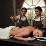 Traditional Ayurvedic oil therapy at Kairali Ayurvedic Health Village in Kerala – rejuvenating treatment by expert therapists