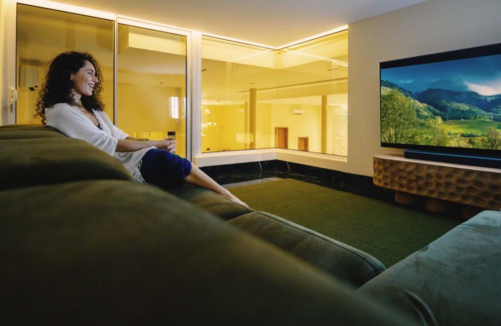 Guest relaxing in a private luxury lounge at Villa Raag, a premium staycation property in South Goa