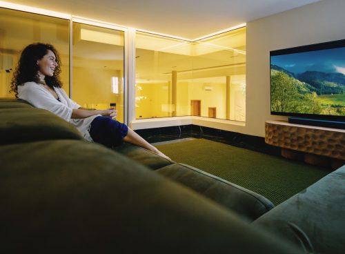 Guest relaxing in a private luxury lounge at Villa Raag, a premium staycation property in South Goa