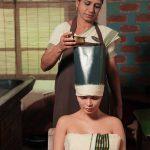 Ayurvedic therapist performing Shirovasti (warm oil therapy) at Kairali – The Ayurvedic Healing Village, Kerala