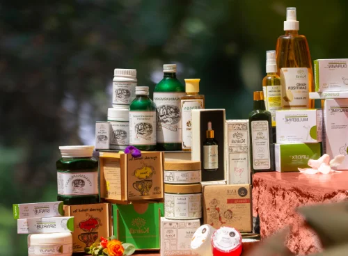 In-house manufacturing of Ayurvedic products with traditional herbal preparation and modern quality control at an Ayurvedic products manufacturer