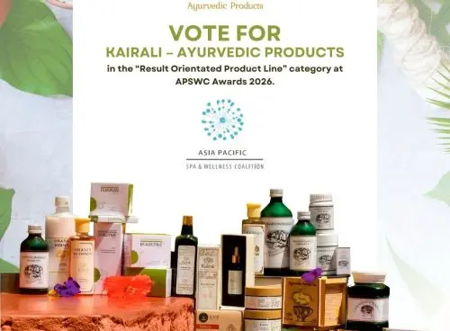 Kairali Ayurvedic Products nominated for APSWC Awards 2026 showcasing herbal wellness products and inviting global voting