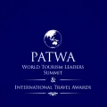 PATWA World Tourism Leaders Summit & International Travel Awards logo displayed in white on a deep blue background, featuring a globe emblem above the PATWA name.
