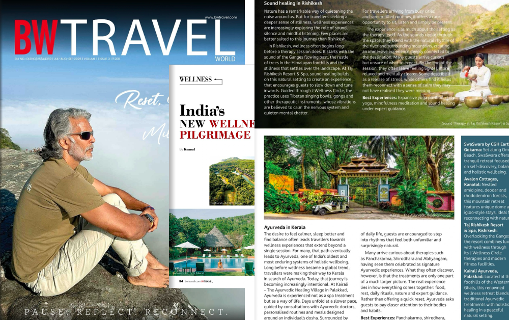 Kairali featured in BW Travel World’s wellness travel article on Ayurveda in Kerala