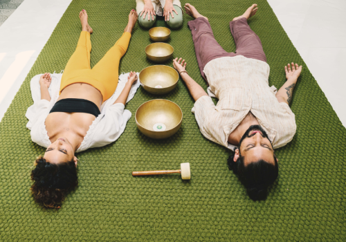 Guests relaxing during a sound healing session at Villa Raag Goa wellness hotel