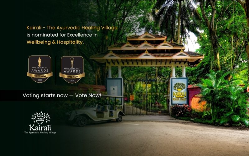 Kairali – The Ayurvedic Healing Village nominated again for the World Luxury Awards 2026, with voting open across World Luxury Hotel Awards and World Luxury Spa Awards categories.