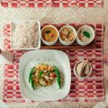 Eating according to prakriti with an Ayurvedic meal of rice, vegetables, curries and accompaniments served at Kairali in Kerala.