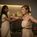 Ayurveda and Yoga in patient-centered healthcare, with an Ayurvedic practitioner guiding a guest during a supervised oil therapy session.