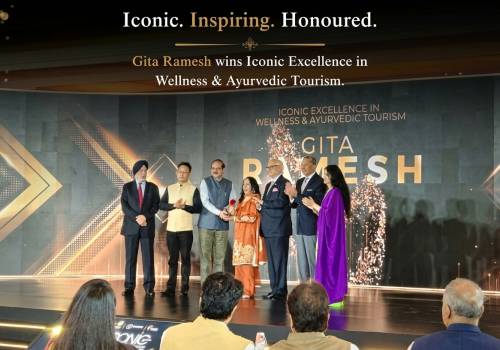 Gita Ramesh Wellness Award ceremony recognising her Iconic Excellence in Wellness & Ayurvedic Tourism