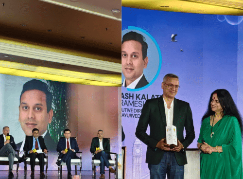 Abhilash K. Ramesh at the WION Iconic Tourism Summit 2026 discussing technology in wellness tourism.