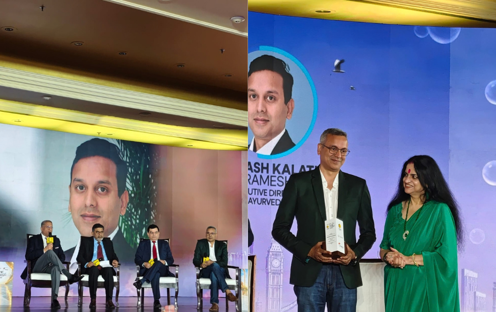 Abhilash K. Ramesh at the WION Iconic Tourism Summit 2026 discussing technology in wellness tourism.